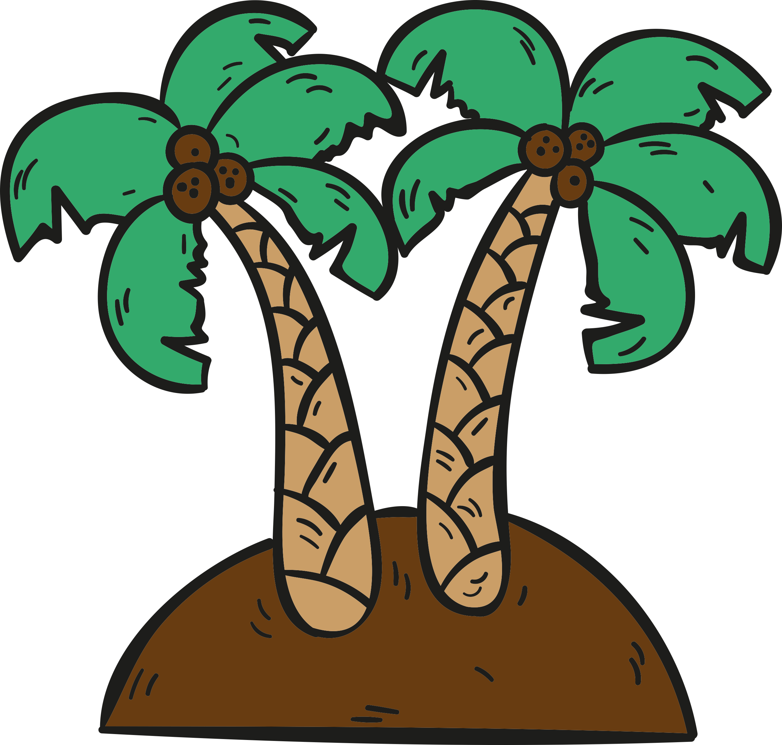 Palm Trees Outline Icon Svg Set Free Vectors